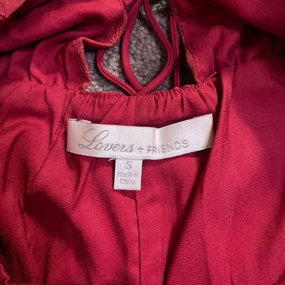 Lovers and friends red floral romper tie back small - Picture 6 of 6